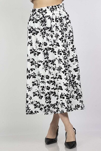 mica High-Waisted Printed Midi Skirt