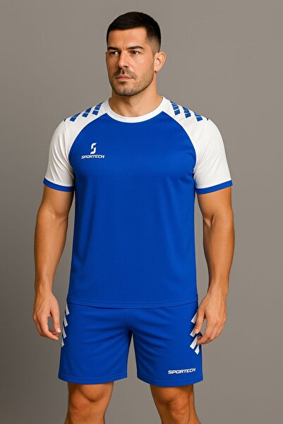 SPORTECH Mavi-Beyaz Forma Takımı (İsim ve Numara Yazılır) K0177-L