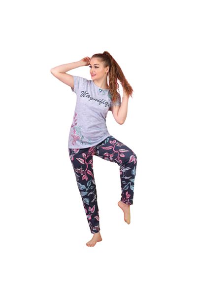 Generic Women's short-sleeved cotton pajamas