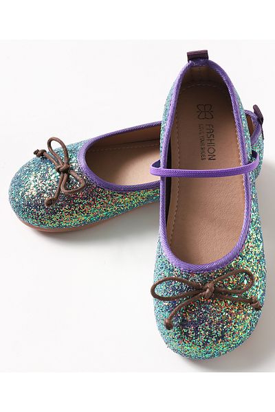 Mark & Mia Mark & Mia Glittery With Bow Detail Party Shoes - Purple/Green