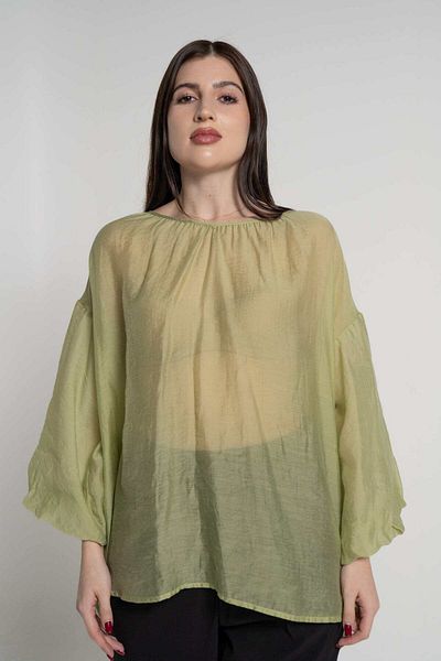 mica Women's Sheer 3/4 Sleeve Blouse
