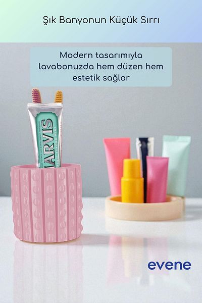 Evene Θήκη οδοντόβουρτσας Βάση οδοντόβουρτσας Βάση οδοντόβουρτσας Μαλακό ροζ χρώμα Μοντέλο 91