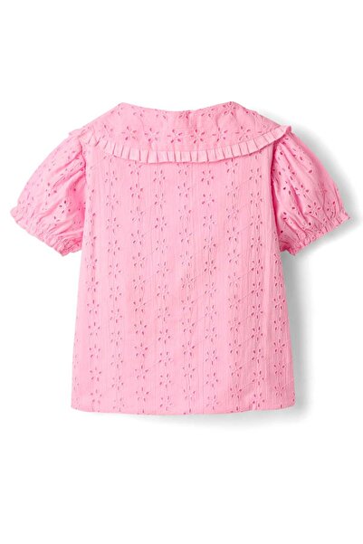 Babyhug Puffed Sleeves Chifilli Top & Layered Skirt Set with Floral Print - Navy Blue & Pink