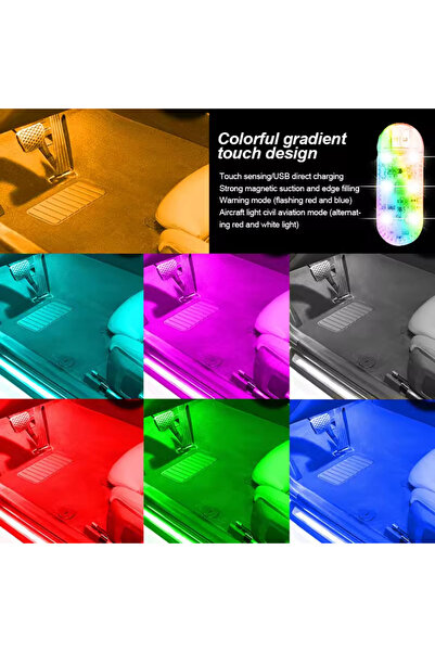 Choice 1 قطعة مصباح LED داخلي للسيارة بمنفذ USB باللون الوردي والأرجواني، مصباح قراءة سقف السيارة، مصباح LED لتزيين السيارة