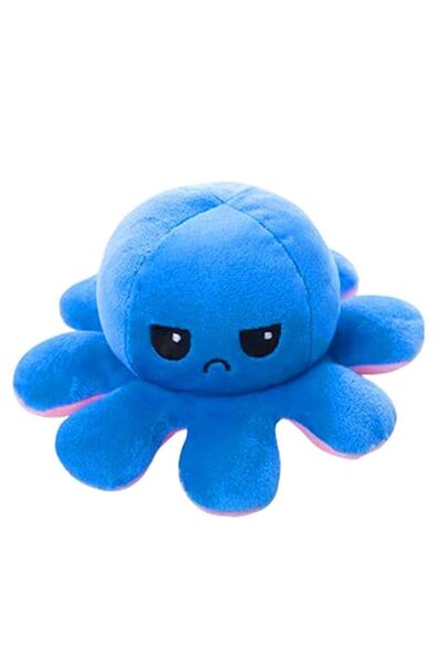 Zenuk Caracatiță de pluș reversibilă Zenuk® - Față fericită/Față furioasă, Bi...