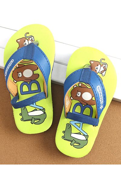 Cute Walk by Babyhug Cute Walk by Babyhug Slip On Flip Flops with Animal Print - Green