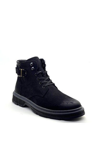 grado Genuine Leather Men's Zippered Boots Nubuck Black 1980