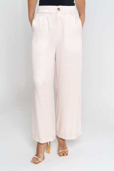 mica بنطلون نسائي طويل واسع الساق مع رباط خصر