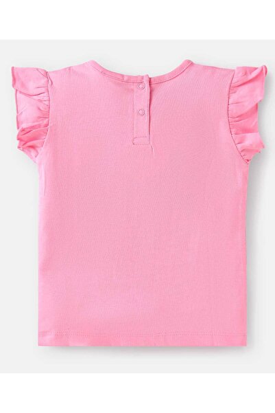 Babyhug Single Jersey Frill Sleeves Top & Skirt Set With Floral Print - Multicolor