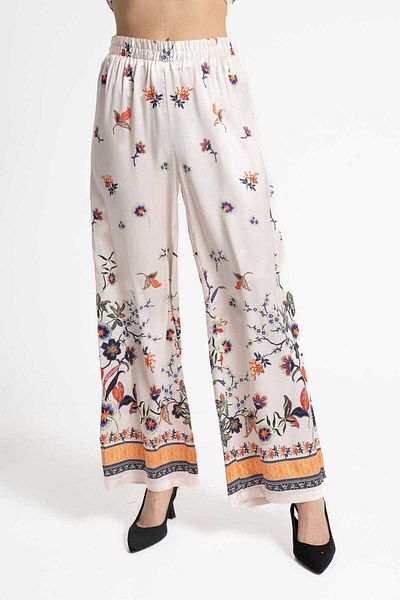 mica Women's High-Waisted Printed Wide-Leg Trousers