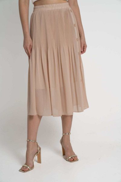 mica Women's High-Waisted Sheer Midi Skirt
