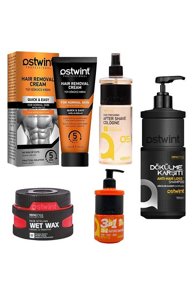 Ostwint Depilatory Cream 100ml Cologne 400ml Hair Wax 150ml Shower Gel 250ml Anti-Hair Loss Shampoo 1000ml