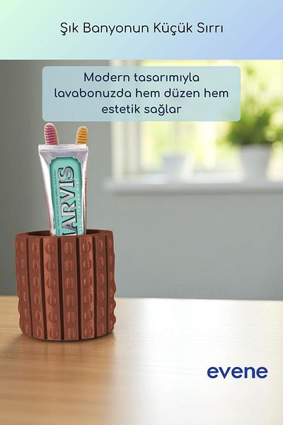 Evene Θήκη οδοντόβουρτσας Βάση οδοντόβουρτσας Βάση οδοντόβουρτσας Σκούρο καφέ Χρώμα Μοντέλο 91