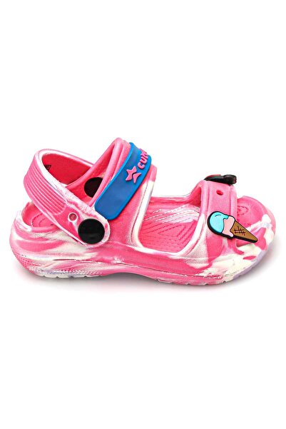 Cute Walk by Babyhug Clogs with Backsrtap Ice Cream & Rainbow Applique - Pink
