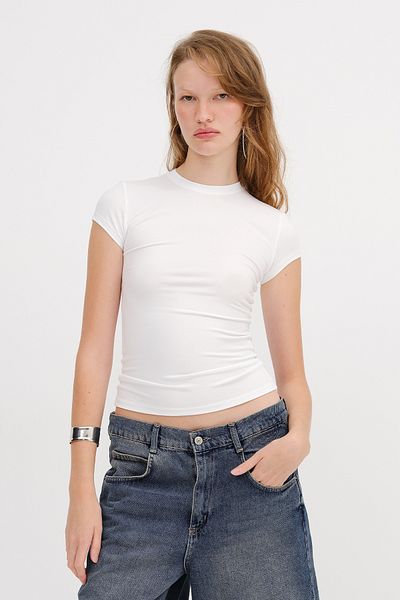 Addax Crew Neck Modal Basic T-Shirt P0365