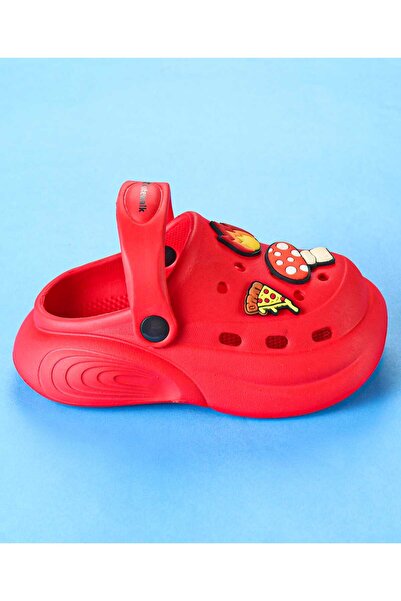 Cute Walk by Babyhug Clogs with Back Strap & Mushroom Applique - Red