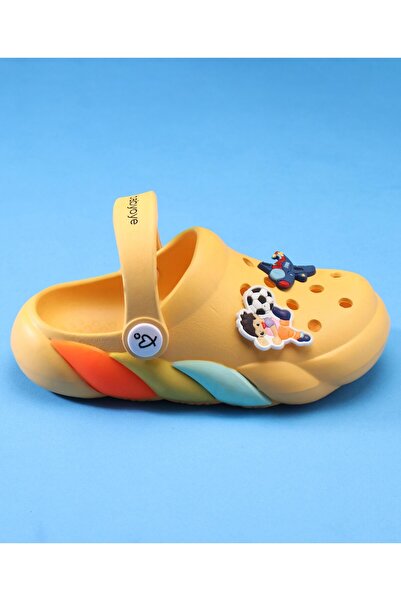 Babyoye Clogs with Strap Closure & Applique Detail - Yellow