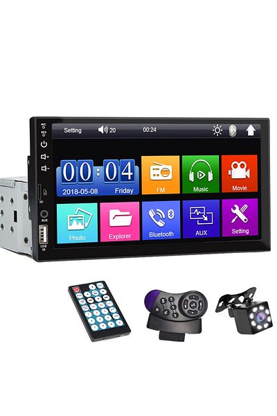 Choice Control and Camera 7 Inch Car Radio 1 Din MP5 Player Touch Screen Multimedia FM ISO Power Aux Input