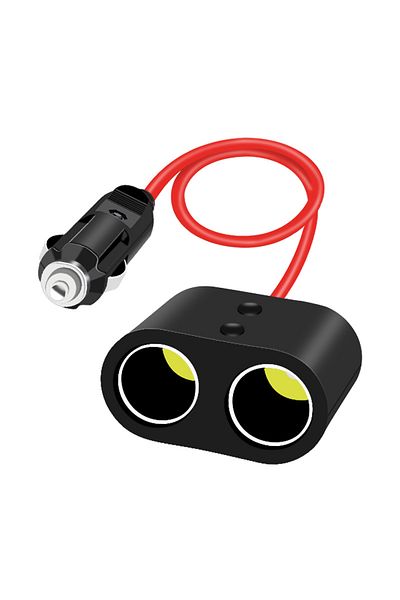 Choice Dual port 1.5m 3.6/1.5M 10A Car Cigarette Lighter Extension Cord 12V 24V Car Charger Cigar Lighter P