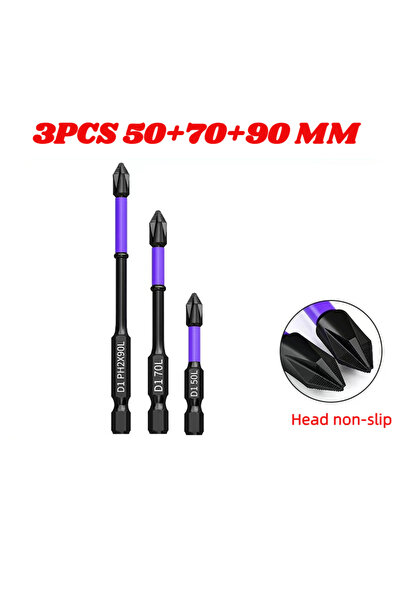 Choice Hexagonal 3PCS Magnetic D1 Anti-shk Batch Head High Hardness Non-Slip ...