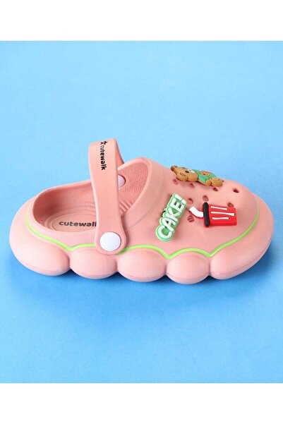 Cute Walk by Babyhug Clogs With Back Strap Closure & Bear Applique - Pink