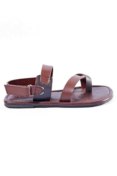 Pine kids Double-Strap Kolhapuri Chappals with Velcro Closure - Dark Brown