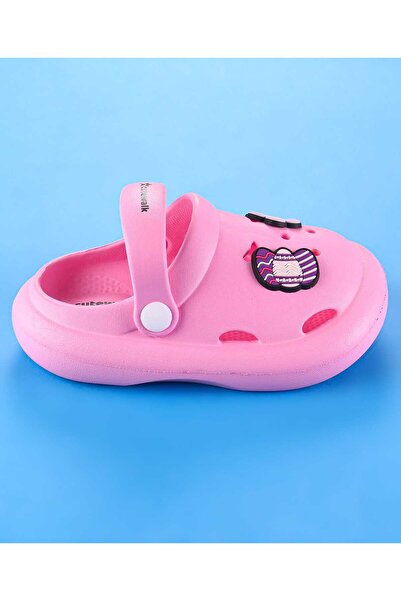 Cute Walk by Babyhug Clogs with Back Strap Closure & Smilie Applique - Pink