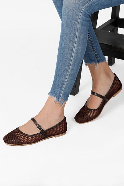 RENKLİBUTİK Women's Summer Mesh Casual Stylish Ballerinas