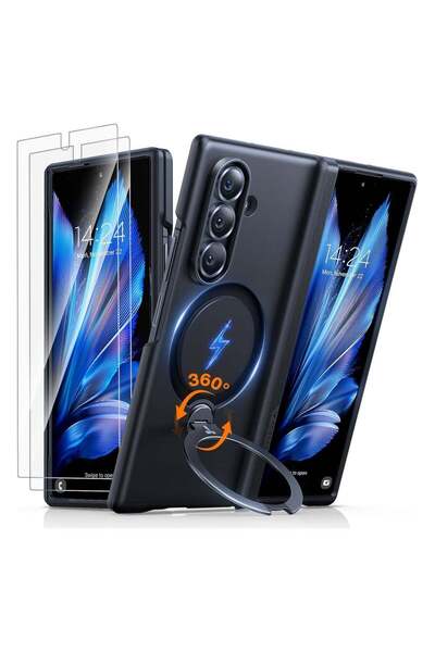 TORRAS حامل مغناطيسي يدور 360 درجة لهاتف Galaxy Z Fold 7، مناسب لـ Magsafe، جراب واقٍ رفيع من الدرجة العسكرية مع