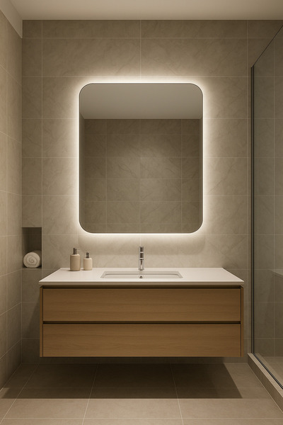 BUGUSAN Buğulanmayan Ledli Banyo Aynası 70x70 cm