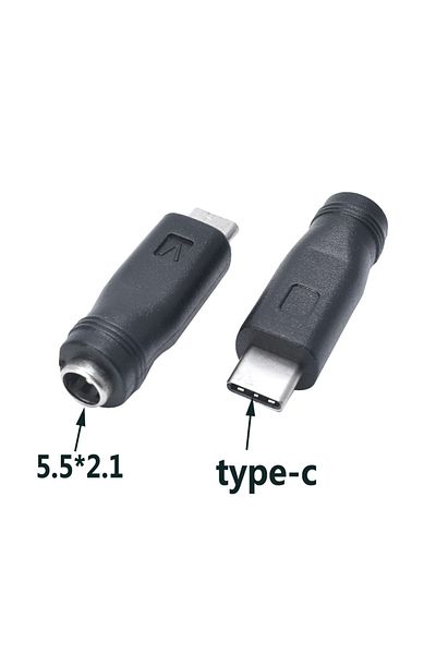 Choice 2Pcs 1Pc Type-C Power Adapter Converter Plug USBC DC5.5X2.1 2.5 Turn DC to USB Type-C Charging Cable