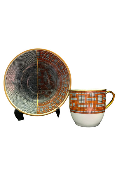 FERMATO طقم فناجين قهوة تركية من البورسلين مكون من 4 قطع مصنوع يدويًا لشخصين ...