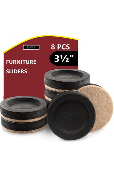 Choice 1 Pc 16pcs Felt Furniture Sliders for Hardwood Floors 16 PCS 3.5in - Furniture Slider with Unique D