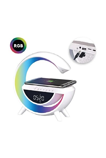 divendi-ro 7 Colors Smart Lamp with Clock Speaker, Wireless, Bluetooth, RGB Charging, 1200mAh, 24x9x25 cm