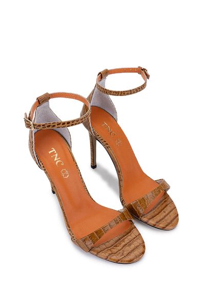 Tamer Tanca Women's Genuine Leather Tan Heeled Shoes