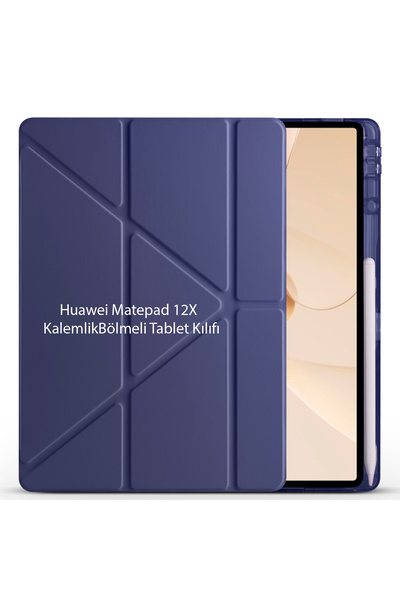 Yesnıce Huawei Matepad 12X 12" Uyumlu Kalemlikli Standlı Uyku Modlu Katlanabi...