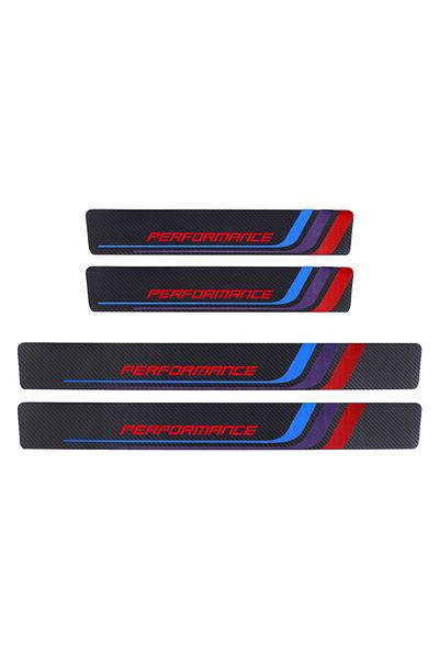 Choice Red 4pcs Carbon Fiber Sill Plate Stickers Guard Decals for Bmw Performance M 1 2 3 4 5 6 7 Series X1