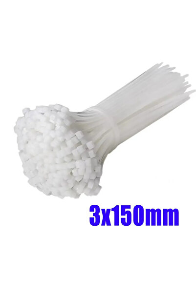 Choice28 200pcs White-3x150mm 10-1000 pcs plastic clamping collar rilsan Cabl...