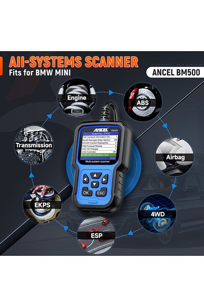 Choice ANCEL BM500 ANCEL BM500 Full System OBD2 Scanner for E93 E65 Airbag EPB SAS TPMS Reset OBD 2 Diagnos