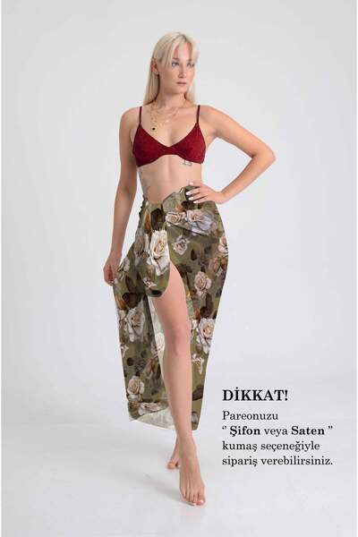 DESENİX Live Rose Garden Pareo |   100X145Cm |   Digital Printed Chiffon / Satin