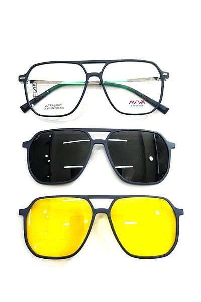 Avva 2119 C4 L-G Polarized&Headlight Clip-On Men's Sunglasses