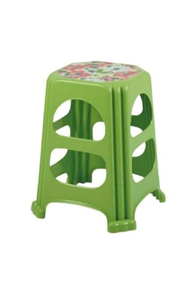 OEM Scaun înalt, mare, din plastic, pentru grădină, 36 x 39 x 47 cm, verde
