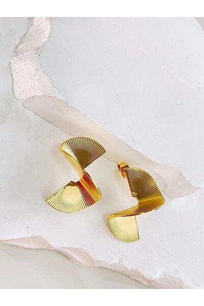 Welch Gold Çelik Yelpaze Küpe