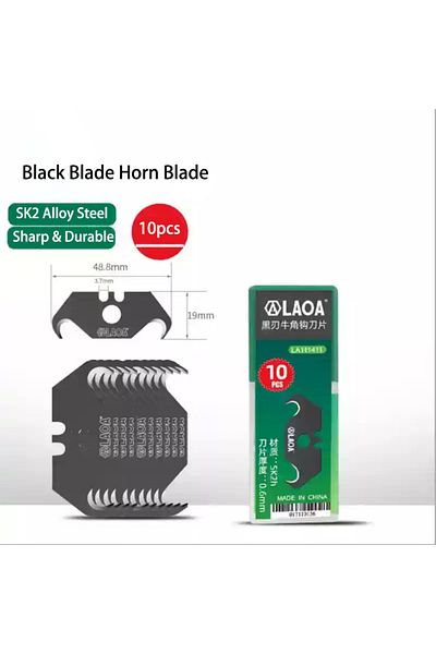 LAOA LA111411 Professional SK2 Black Blade Trapezoidal Blade Art Blade Paper Cutting Blade Horn Blad