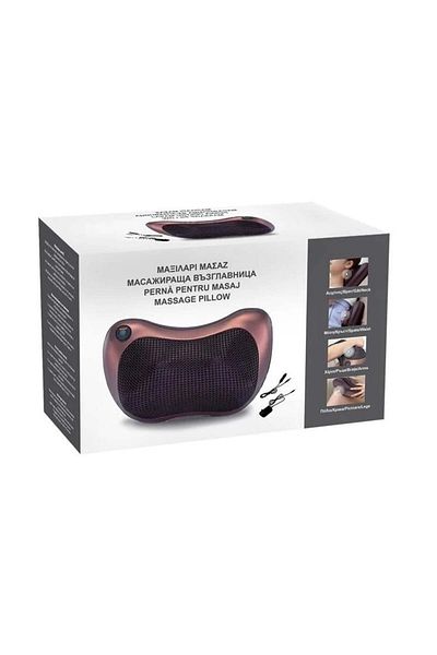 divendi-ro Massage Cushion with 4 rotating nodes, 31.5x12x20 cm, black/beige