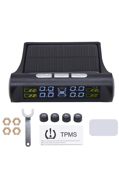 Choice TY01 TPMS Solar Tire Pressure Sensor Car Tire Pressure Monitoring System with 4 Wheel Internal Exter
