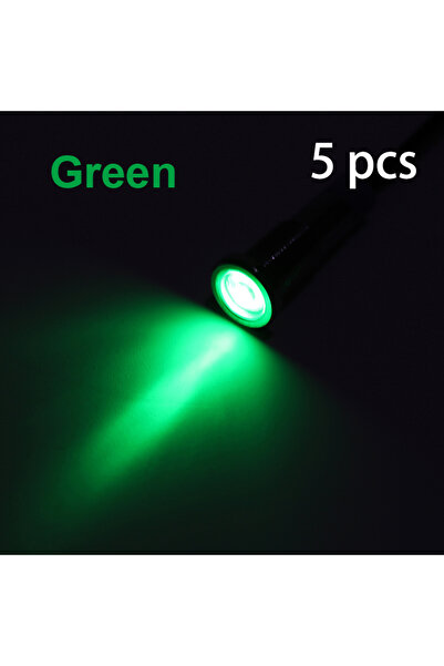 Choice3 220 فولت 5 قطع خضراء 5 قطع 6 مم تحذير LED مؤشر معدني ضوء تجريبي مقاوم للماء IP67 مصباح إشارة 6 فولت 12 فولت
