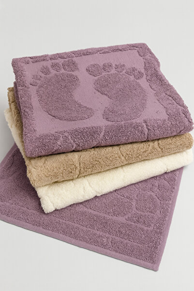 Bonny Home 3 Pieces 100% Cotton Stone Patterned Foot Towel Set – 3 Color Set