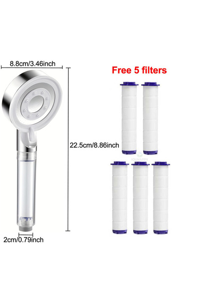 Choice1 مجموعة رؤوس دش عالية الضغط SET-A، 5 أوضاع للرش، رأس دش قابل للتعديل م...