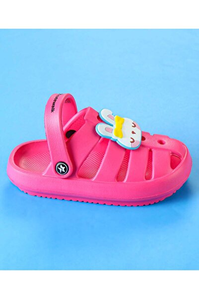 Cute Walk by Babyhug Clogs with Backstrap Closure & Kitty Applique - Pink
